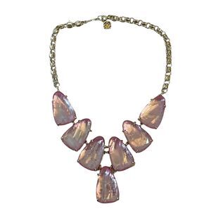 Kendra Scott Harlow Statement Necklace Pink Mother of Pearl Yellow Gold Plated
